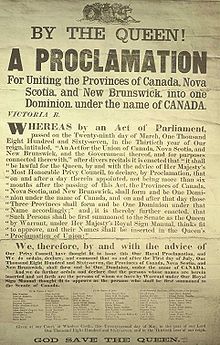 proclamation of canada 1867